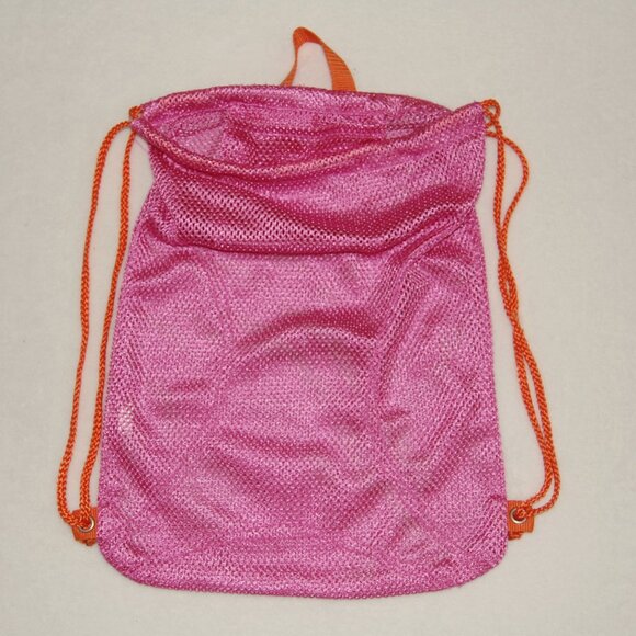 Other - Girls Fuchsia Pink Mesh Drawstring Beach Bag